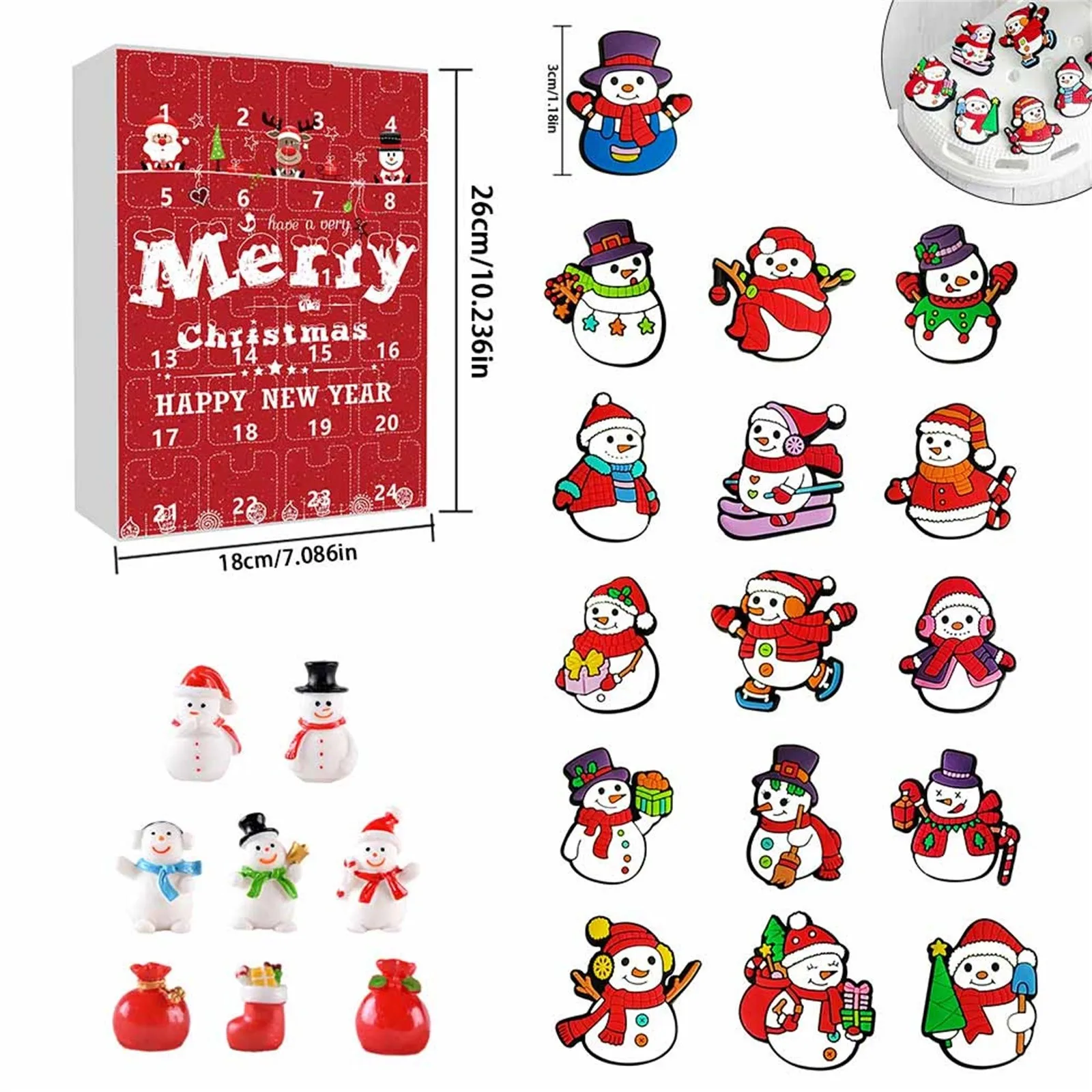 Календарь с навесом на новый год 2024 24 Рождественские акриловые украшения