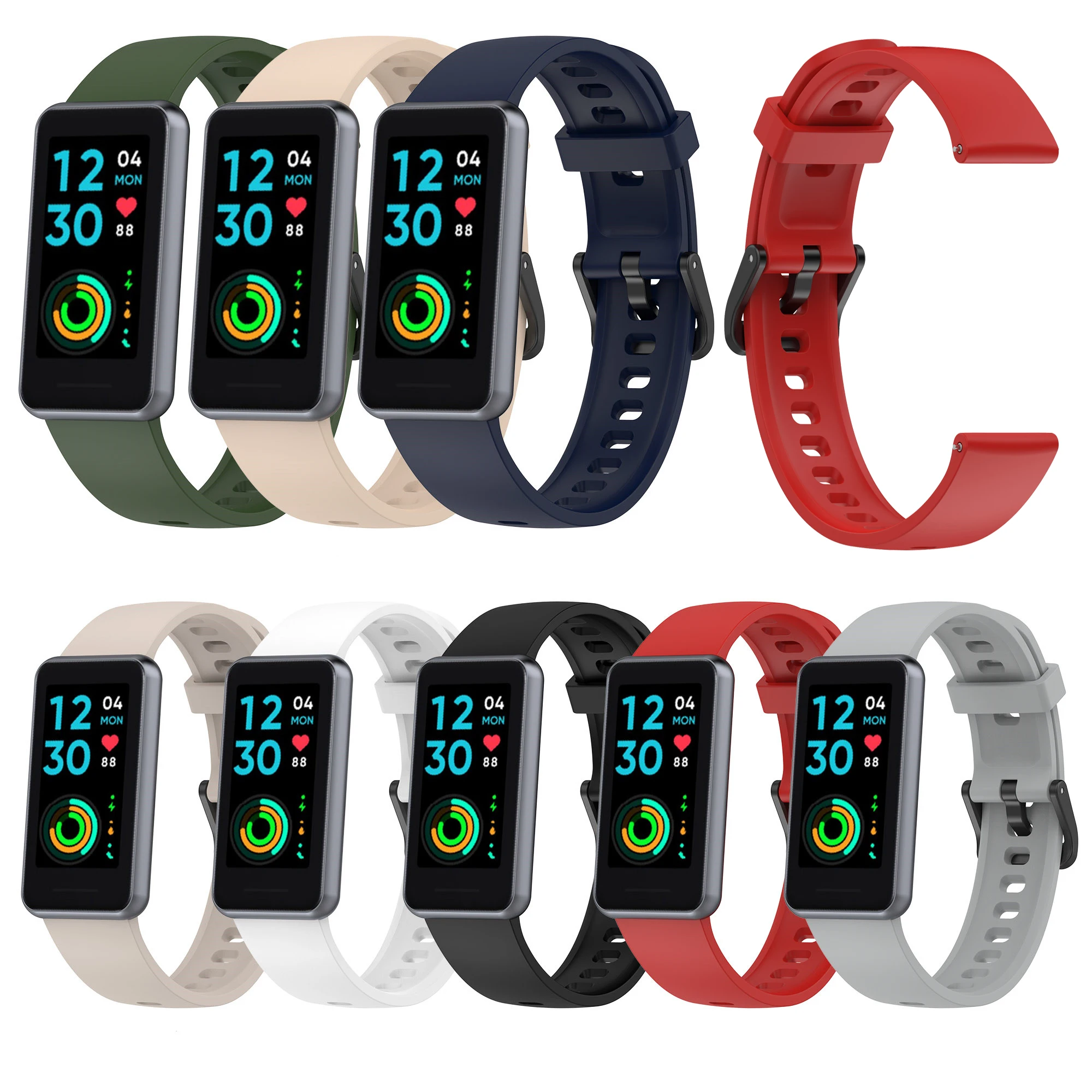 

Мягкий силиконовый спортивный ремешок для Realme Band 2 Series 46 мм, резиновый ремешок для наручных часов smart Realme Band 2 46 мм, браслет для часов Access