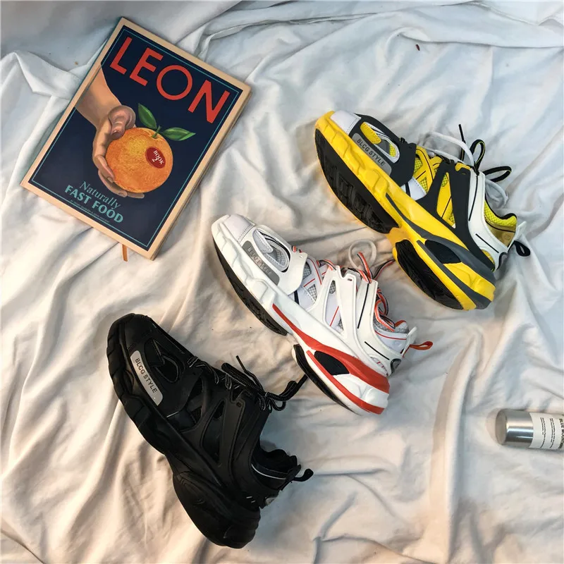 

Female Male Dad Shoes 2022 Adult Platform Trainers Stylish Casual Chunky Sneakers For Women Men White Sport Thick Sole Footwea