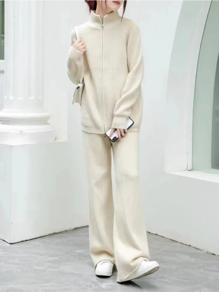 Осень/зима 2023 женская повседневная свободная трикотажная рубашка с высоким