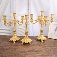 nordic style retro metal candlestick light luxury relief candle utensils ornaments hotel restaurant exquisite decorations