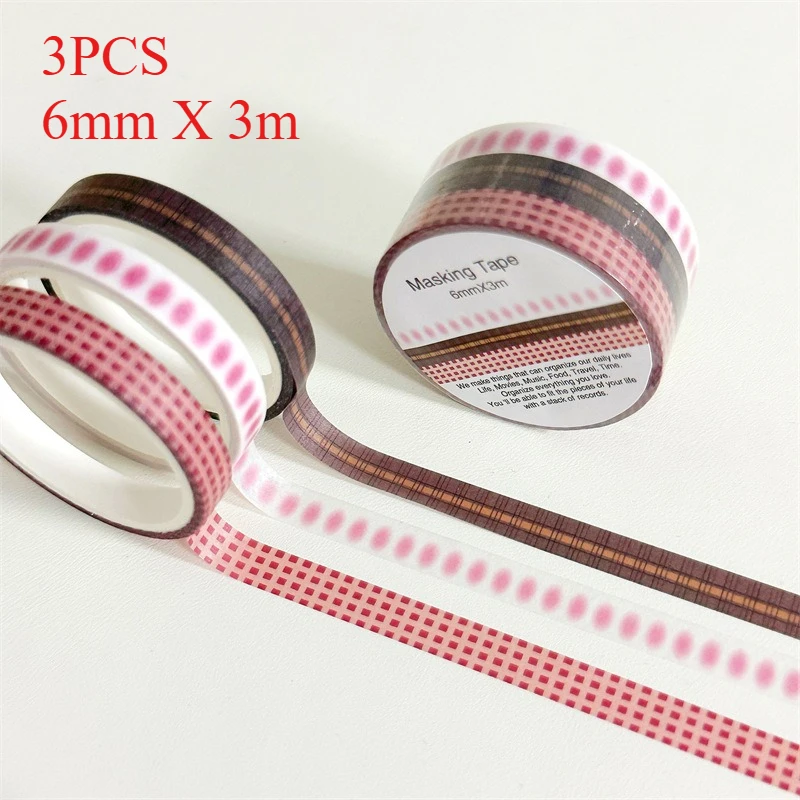 

Korean Style Paper Tape Star Stripes Simple Pattern Sticker Handbook Material