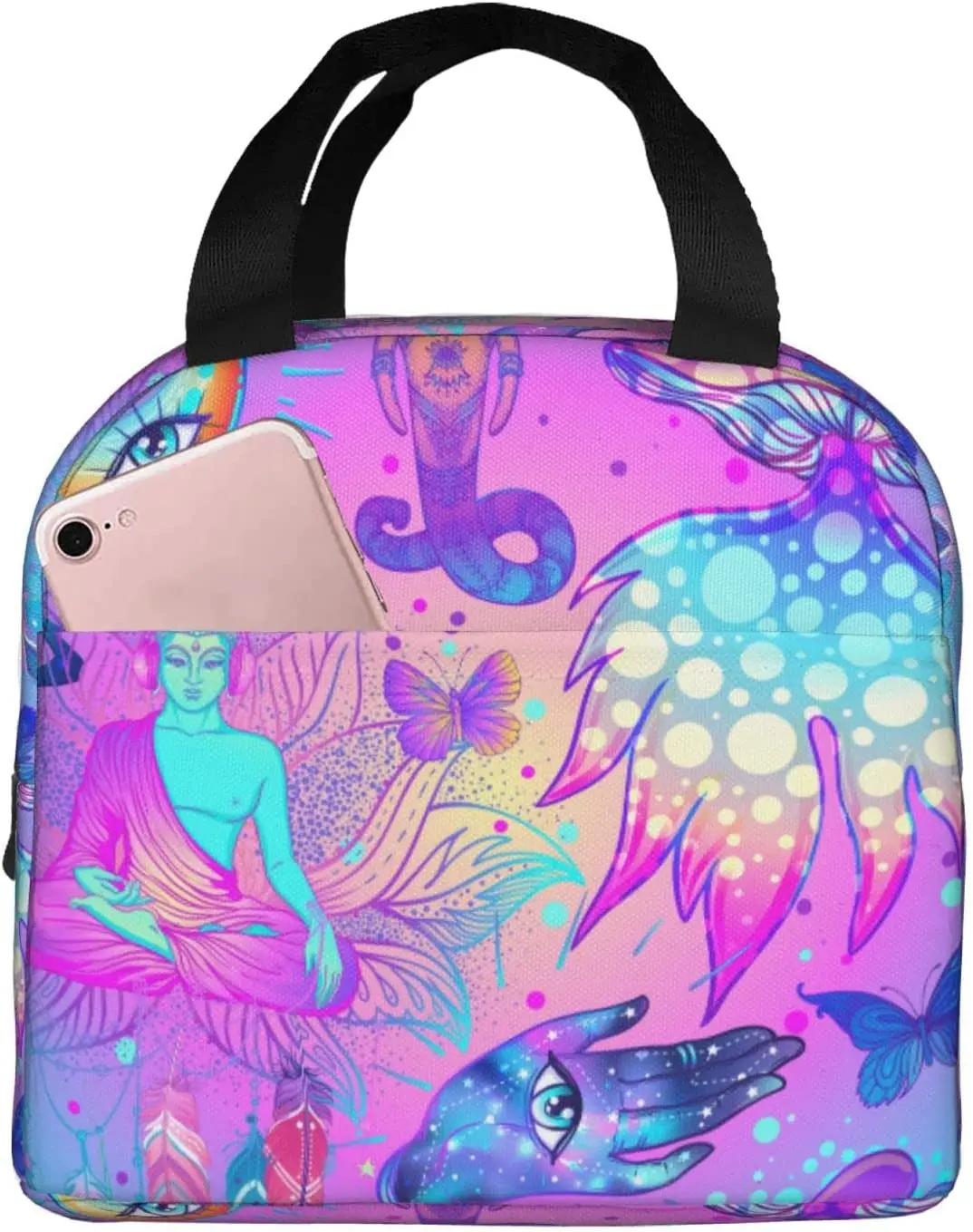 

Mushrooms Lunch Bag Portable Reusable Tote Bags Insulated Cooler Lunch Box For Men And Women Office Picnic