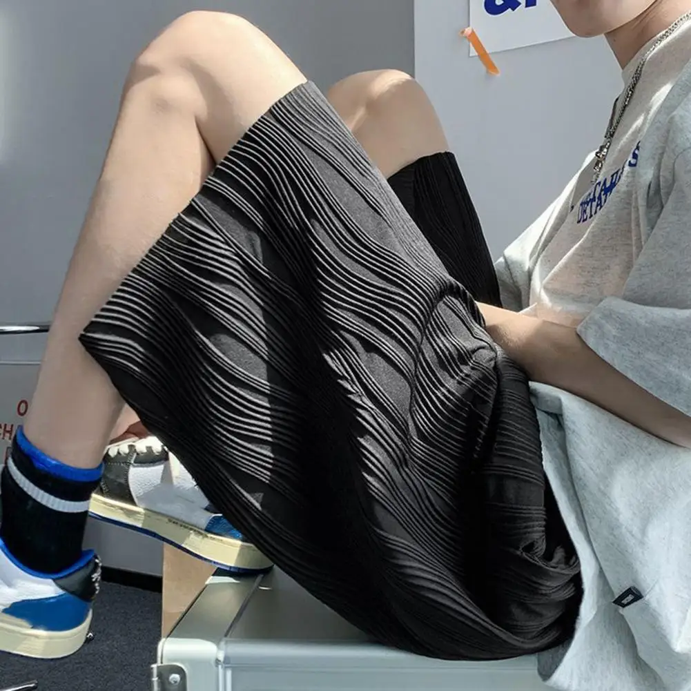 

Fashion Summer Shorts Knee Length Wide Leg Quick-drying Oversized Solid Color Baggy Shorts Men Shorts Moisture Wicking