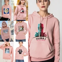 women hoodies pocket sculpture printing sweatshirts long sleeve hooded streetwear casual top loose all match pullover clothes