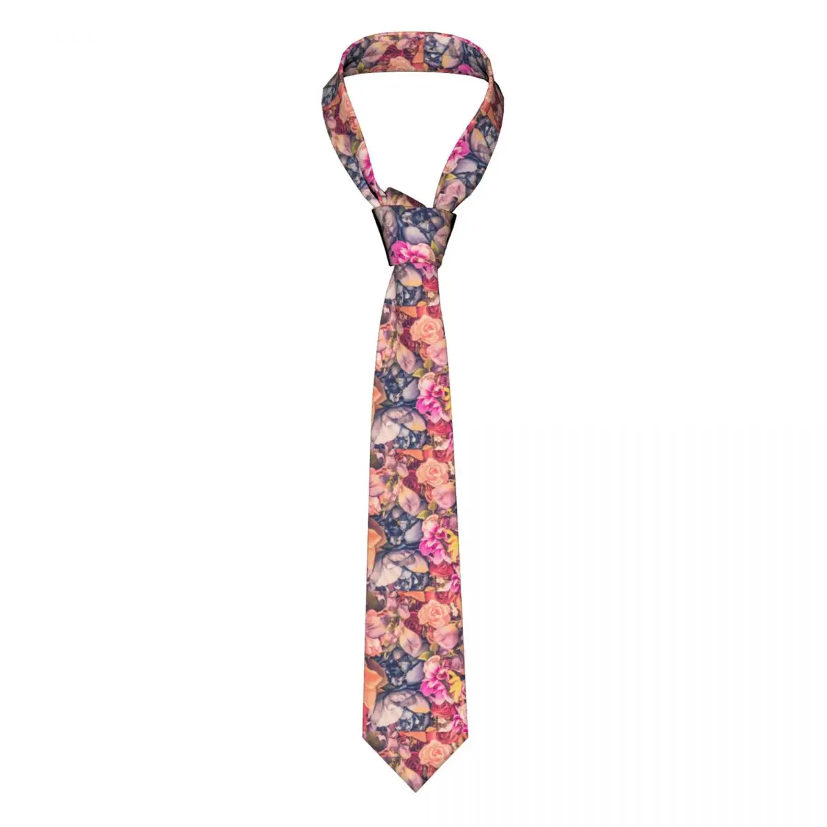 

Pink Flower Print Tie Beautiful Assorted Floral 8CM Pattern Neck Ties Accessories Office For Men Shirt Cravat