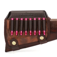 tourbon hunting accessories cheek rest riser gun buttstock rifle cartridges 308win 30 06 30 30 ammo holder leather pu