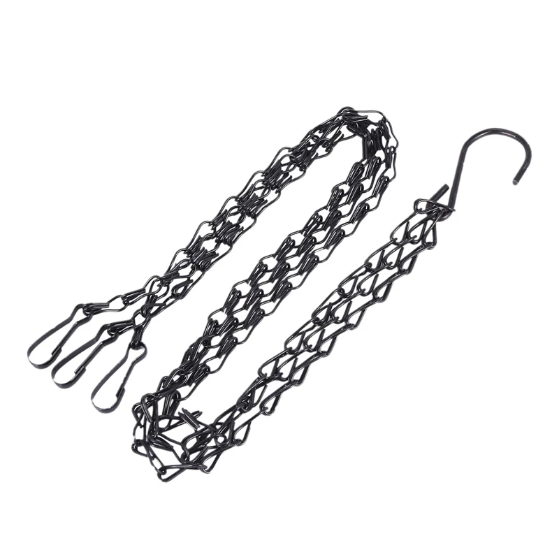 24 Pack Hanging Chain, HEAVY DUTY 50Cm Hanging Flower Basket Replacement Chain -3 Point Garden Plant Hanger