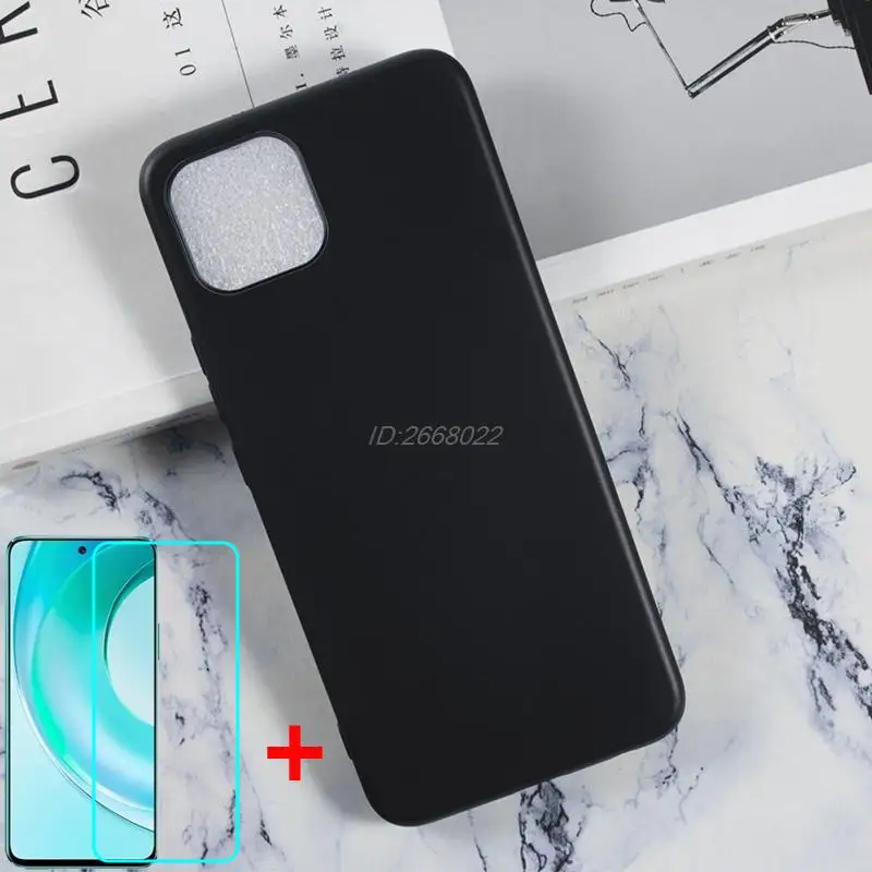 

Мягкая прозрачная задняя крышка из ТПУ для Wiko T10 6,5 дюйма 2022 Вт-Искусственная задняя крышка из силикона чехол для Wiko T10 закаленное стекло