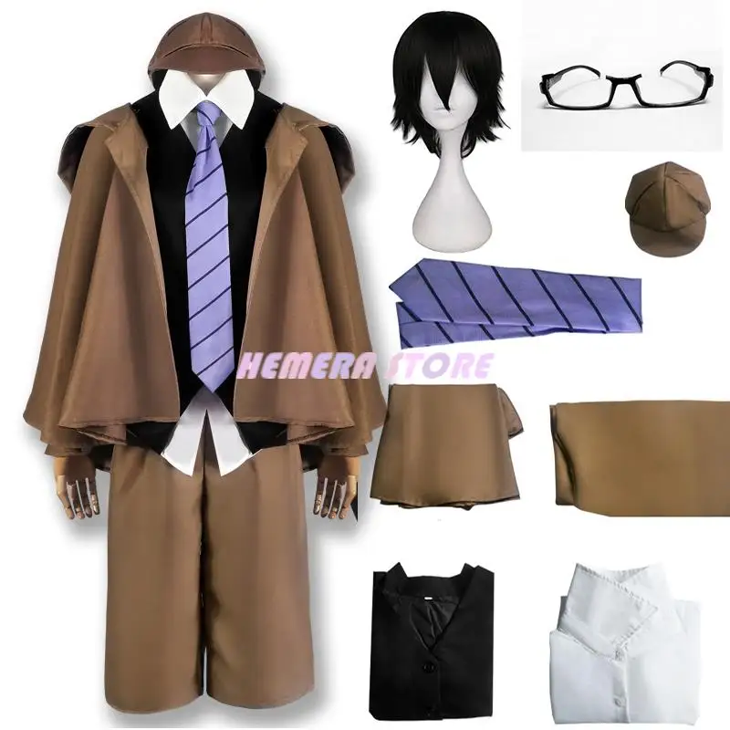 

2023 Anime Bungo Stray Dogs Detective Ranpo Edogawa Cosplay Costume Uniform Suit Or Black Wig Uniform Full Party Colthing