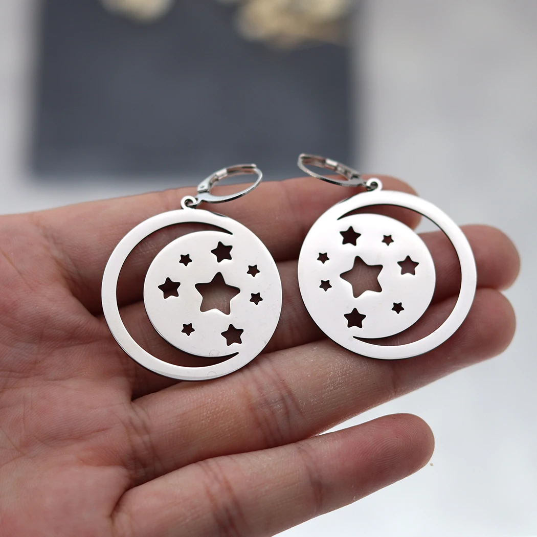 Серьги-кольца QIMING в богемном стиле для женщин украшения бохо из нержавеющей