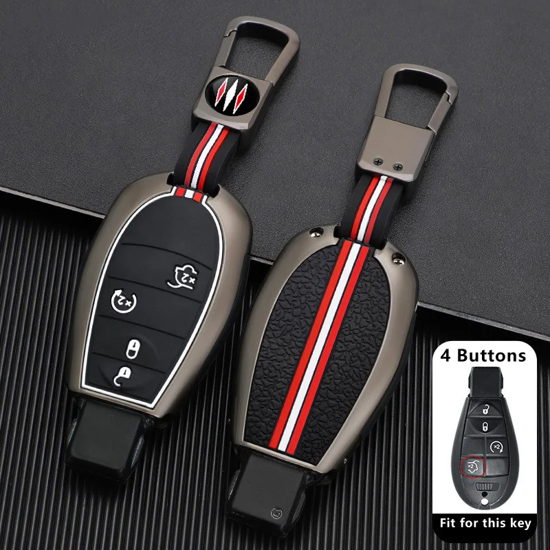 

Чехол для автомобильного ключа из цинкового сплава для Dodge Dart Magnum Durango Caravan Journey Challenger, зарядное устройство для Jeep Cherokee, чехол с дистанционным управлением