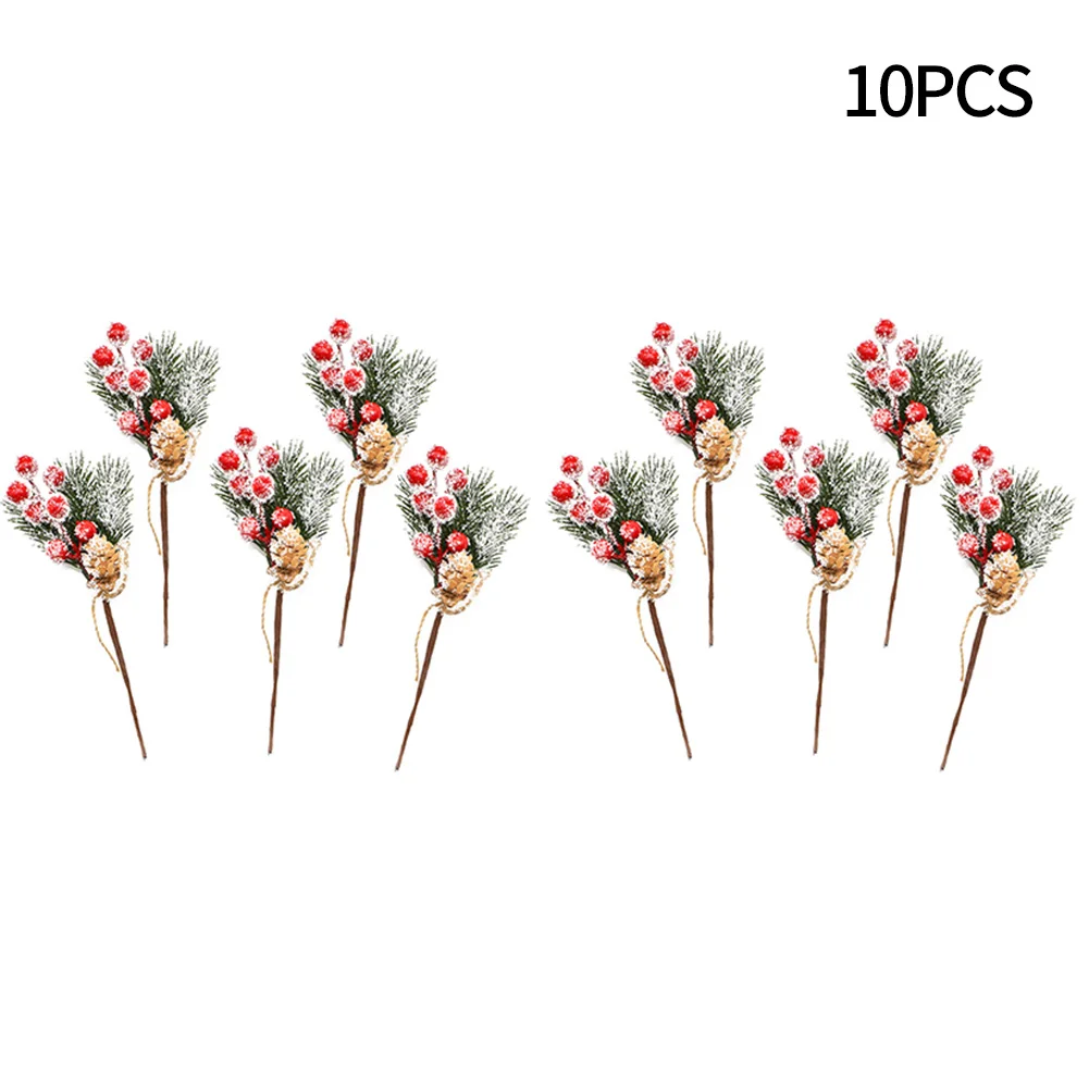 

5/10PCS Artificial Pine Berry Christmas Pine Cone Artificial Flower Holly Branch Christmas Decorations Xmas Ornaments 2023