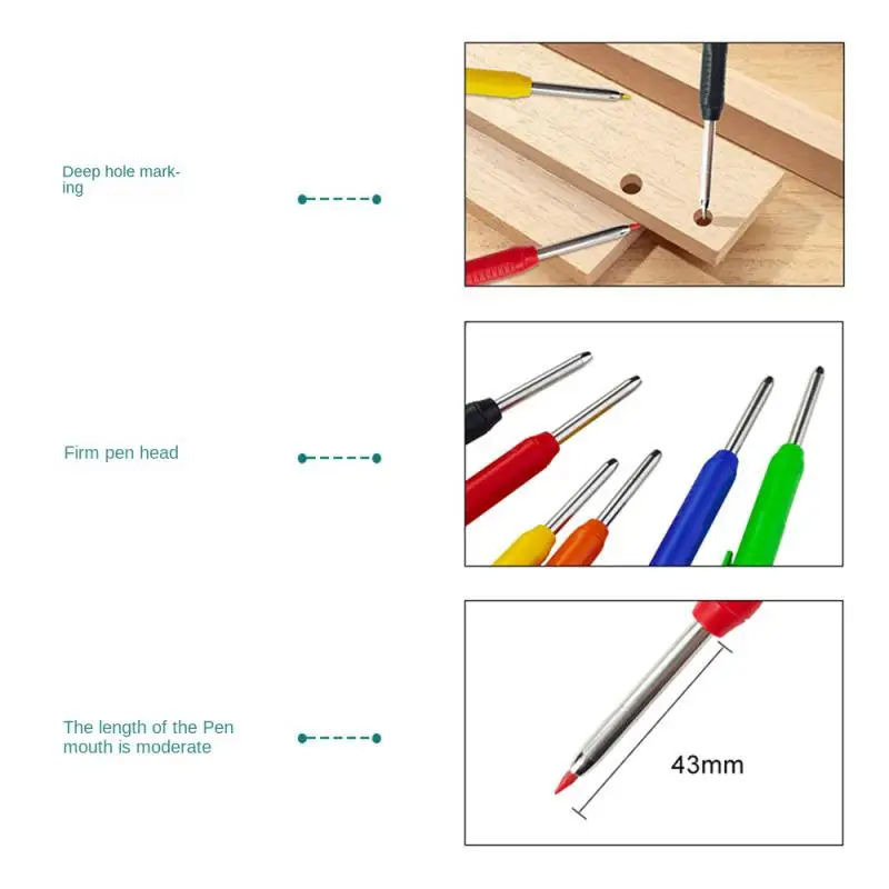

Carpentry Marking Scriber Marker Creative 3 Colors Refill Mechanical Pencil Professional Accessories Tools Deep-hole Adjustable