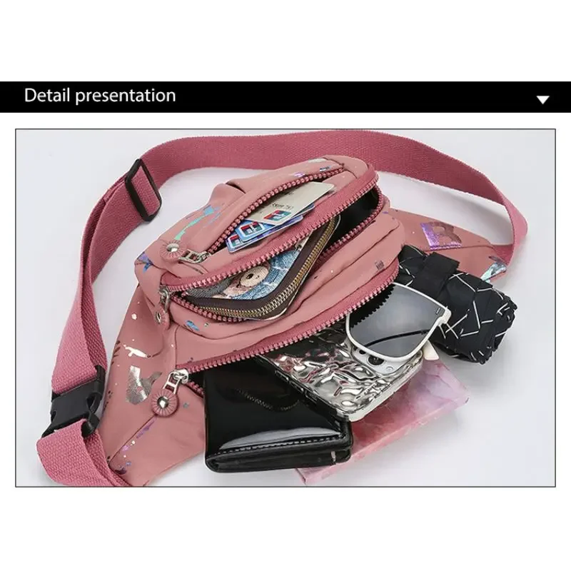 Женская поясная сумка на молнии нагрудная женская для денег дорожная плечо