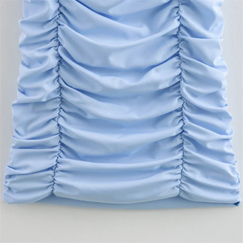 Msnoloa 2024 женское однотонное плиссированное платье с 3D цветными блоками