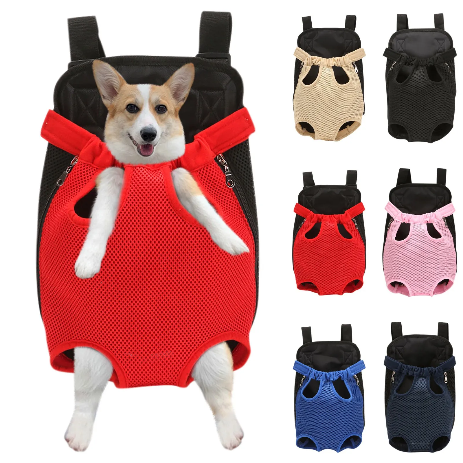 

Воздухопроницаемая сумка для питомцев, портативный сетчатый рюкзак для кошек и собак, дорожная сумка для корги, бульдога