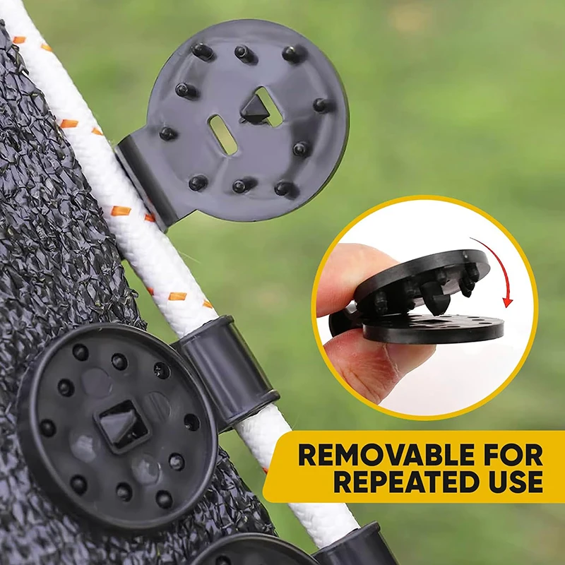 Schattentuch-Clips, Schattenstoff-Klemmen, Zubehör, Ösen für Netz, Netzabdeckung, Sonnenschutzstoff im Garten, Hinterhof, Gewächshaus – Detail 5