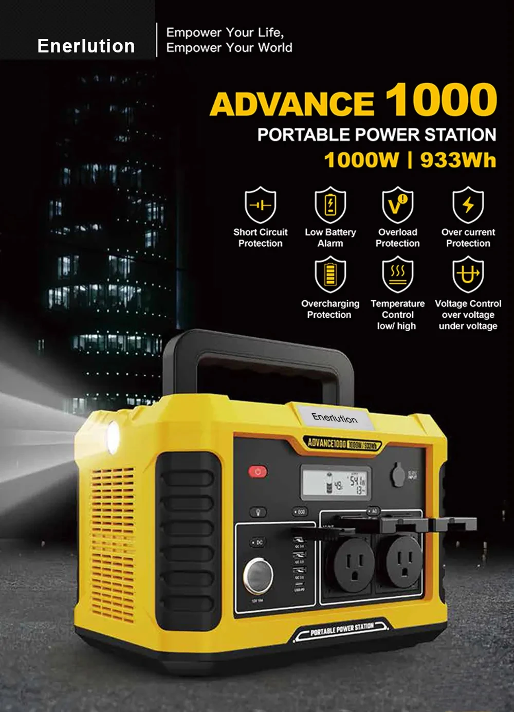 Горячая распродажа 24 в 1500 Вт 1000 солнечное зарядное устройство портативная