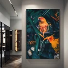 Современные светлые роскошные постеры с изображением цветов и попугая, картины на холсте, HD животные, Настенная картина, простой декор для гостиной, крыльца, коридора