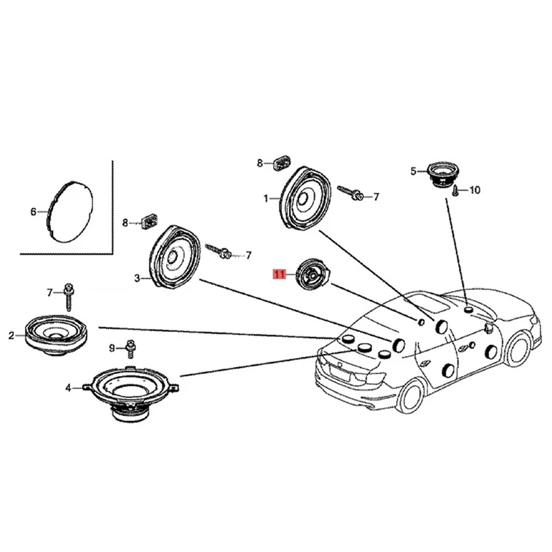 Дверной высокочастотный динамик в сборе для Honda Civic Accord 39120-SJC-A01