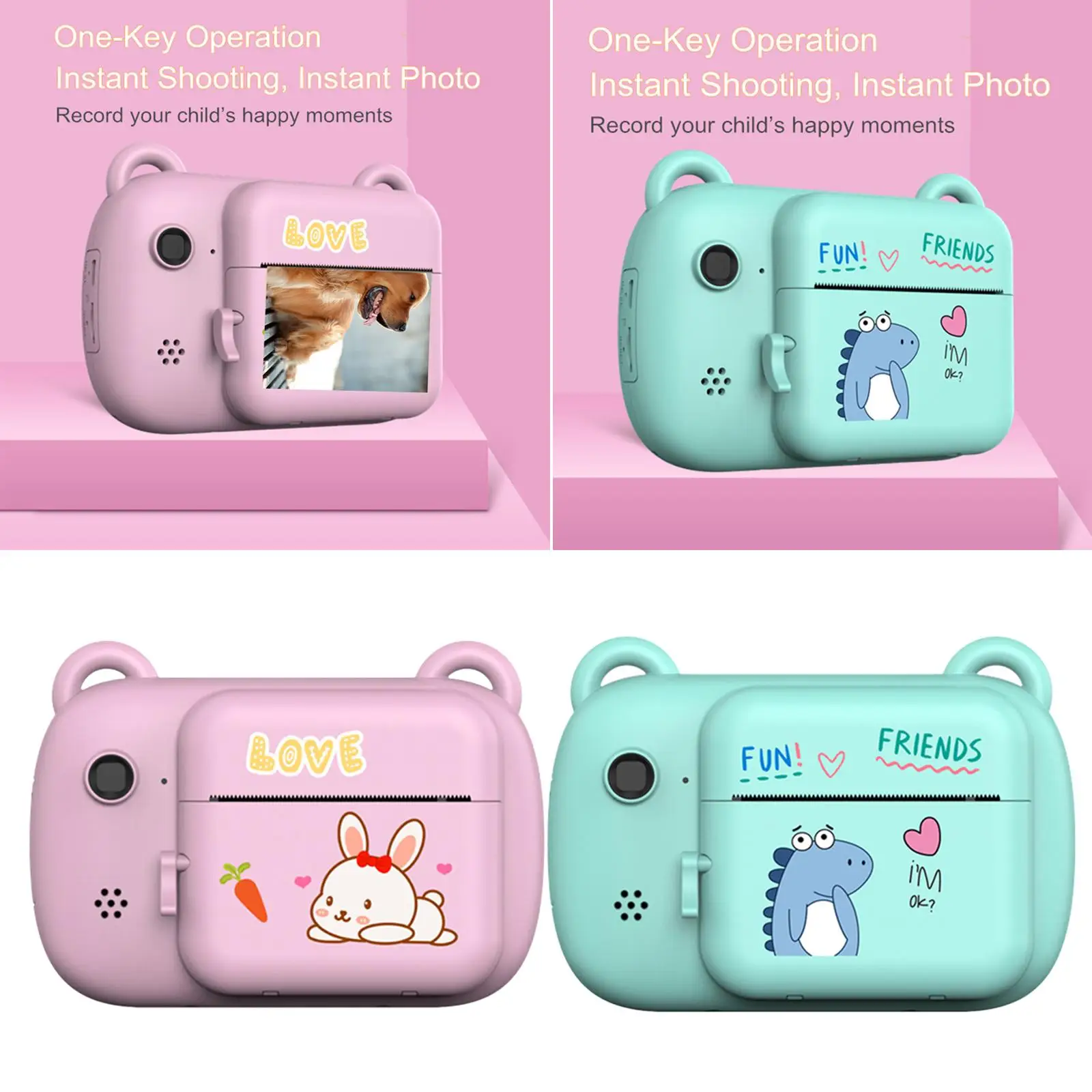 Mini Children Digital Instant Print Camera 2.4inch Screen Durable for Video Recorder Birthday Gift Kids Toddler Girls images - 6
