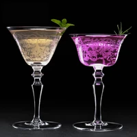 japanese crystal cocktail goblet martini glass lead free european luxury hand blown roasted flower mixing drinking glasses