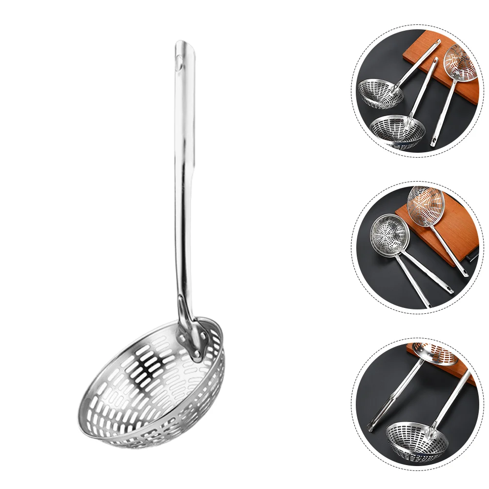 

Kitchen Utensils Hand Strainer Handle Drainer Cooking Noodle Stainless Steel Frying Spoon