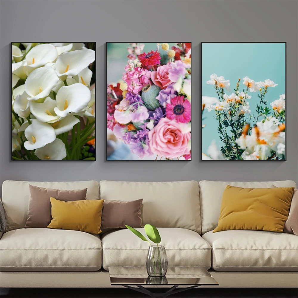 Flowers 5D Diamond Painting Colorful Mosaic Full Drill Embroidery Home Decor