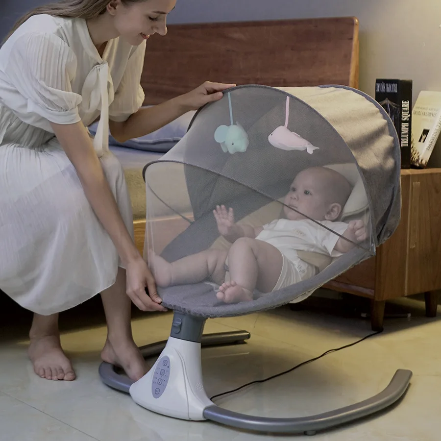 Mecedora eléctrica con Control remoto para bebé, cuna cómoda para recién nacido, cuna para bebé, silla para almeja, cama, novedad de 2022