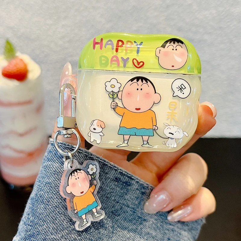Фото Чехол для наушников с рисунком аниме Shin-chan Boochan, подвеска для AirPods Pro 2-го поколения Pro3, чехол для Apple AirPods 1 2 3 4, защитный чехол №1