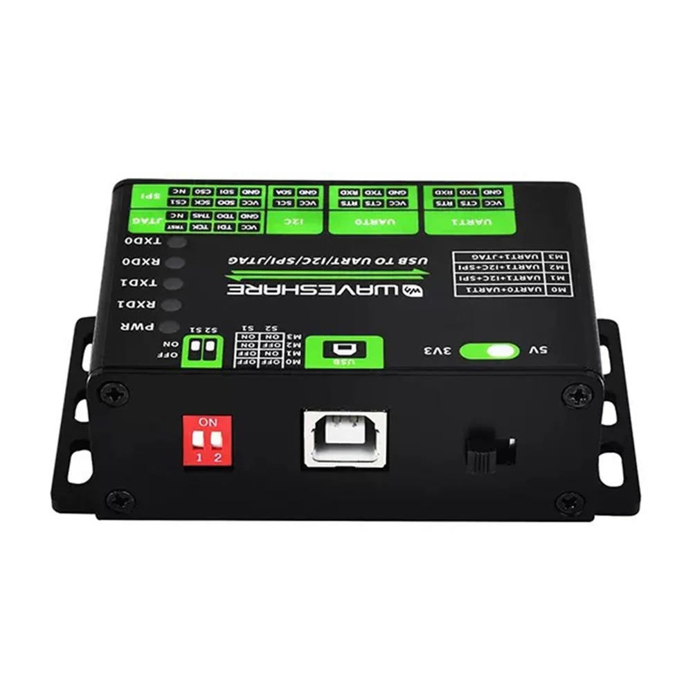 Переходник с USB на UART/I2C/SPI/JTAG 3 В/5 В 2-ch UART из алюминиевого сплава 1-ch + I2C SPI