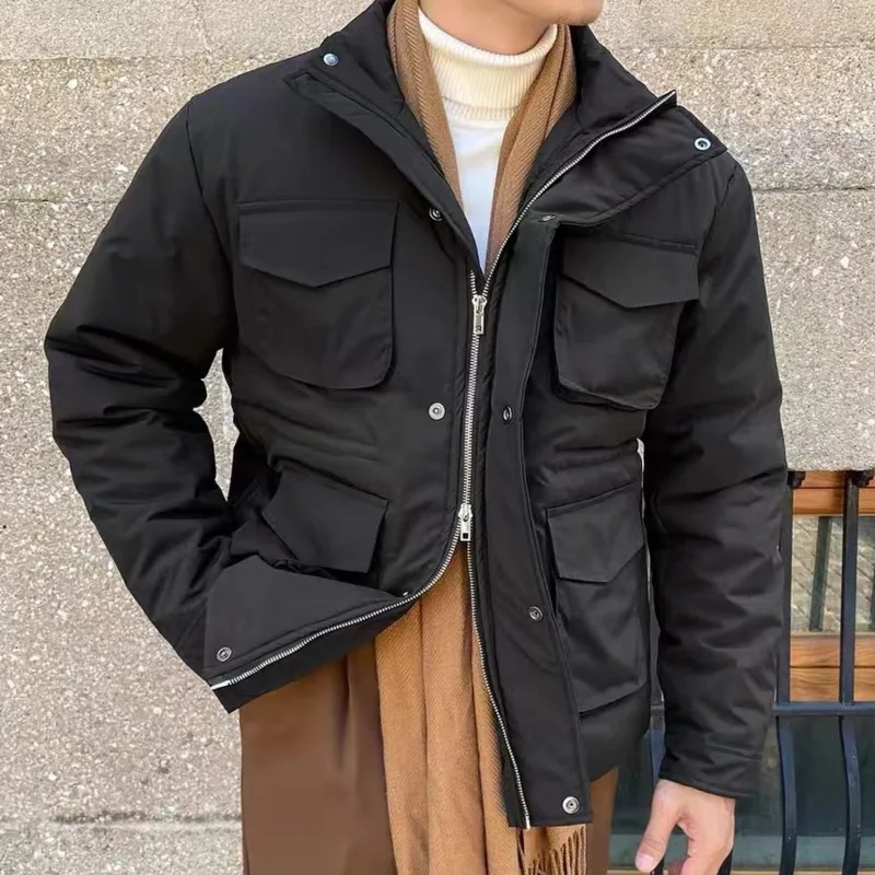 

Italian Military Cotton Jacket Waistband Multi Pocket Outwear Top Men Trench Coat Quality Solid Vintage Hunting Army Men Jacket