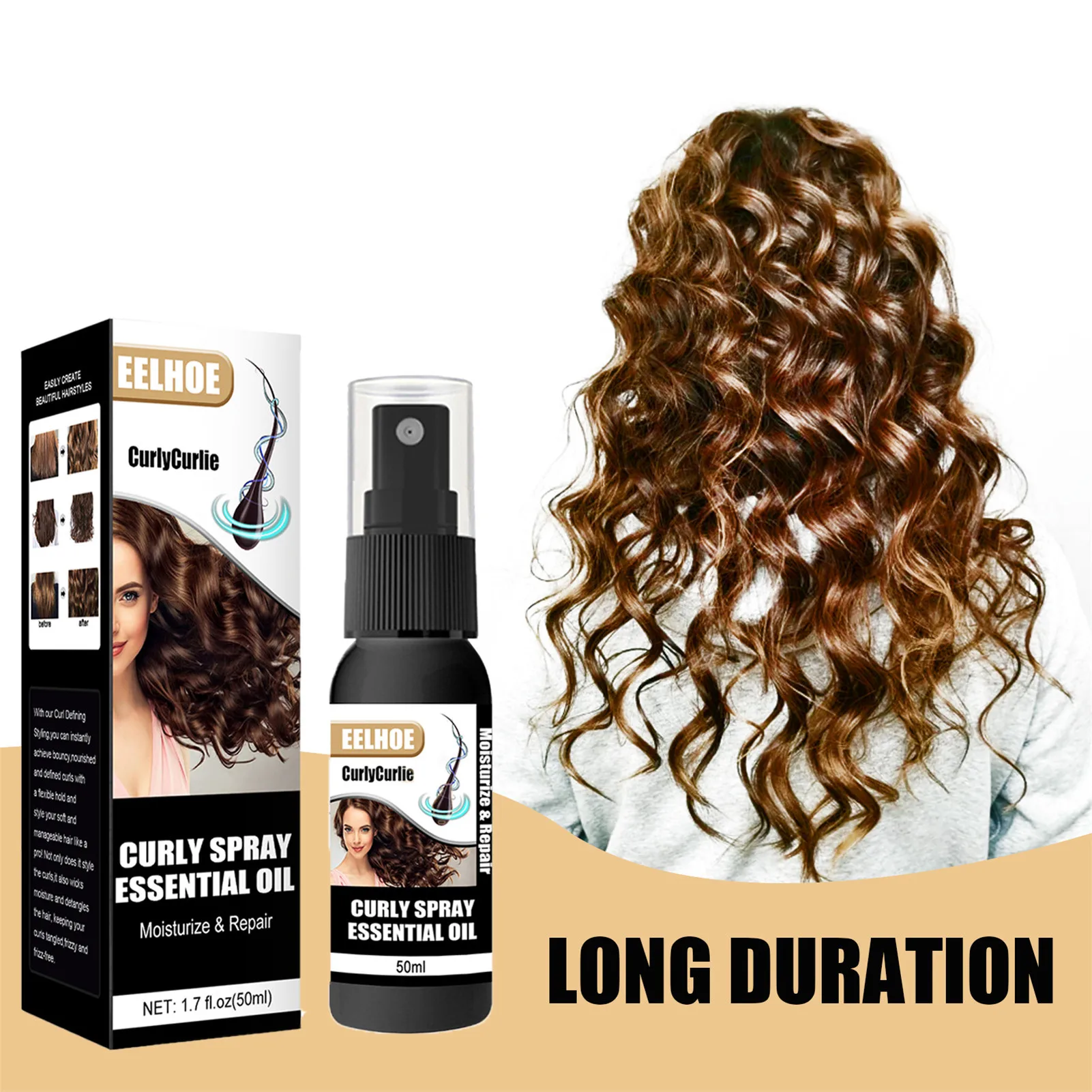 50ml Curly Curlie Revive Spray Enhances Natural Wave Curl Boost Cream Fluffy Hair Styling Products Curl Spray