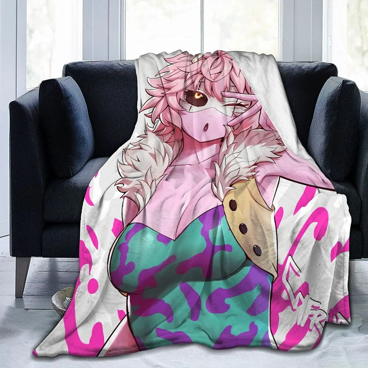 

Mina Ashido Fluffy Soft and Comfortable Blanket, Anime Warm Embrace of Sympathy