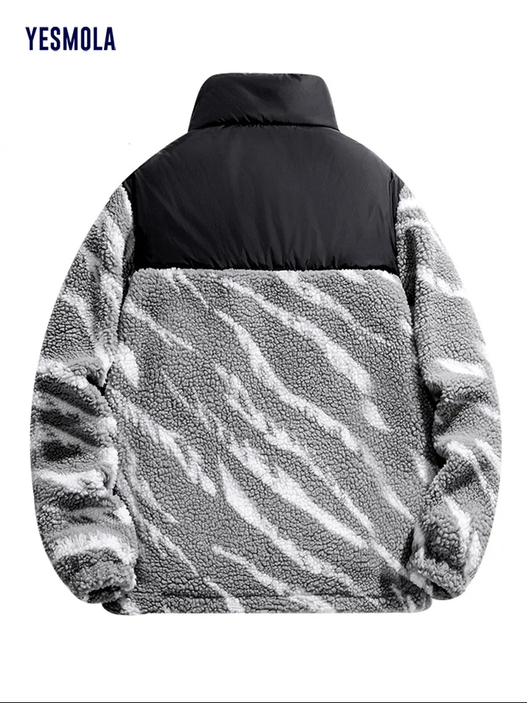 Men Lamb Wool Coat Men's Plus Velvet Thick Winter Padded Jacket Casual New Korean Loose Warm Cotton Outerwear 2022