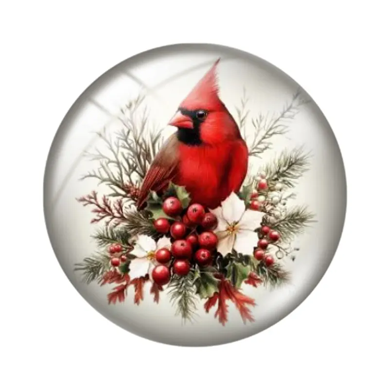 Фото Cardinal Рождественский цветочный микс Clipart 12 мм/18 мм/20 мм/25 мм Круглый фотостекло кабошон demo с плоской задней частью Изготовление выводов Браслет №2