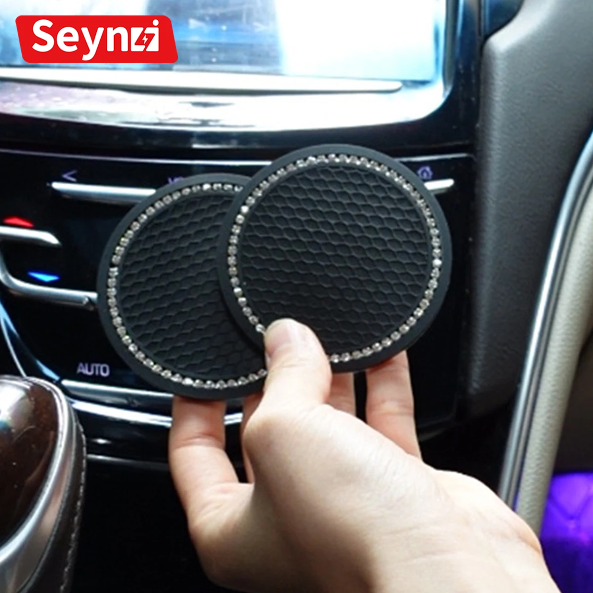 

Universal Auto Anti Silp Cup Holder Insert Coaster Car Cup Holder Coaster Bling crystal Rhinestone Car interior Accessories