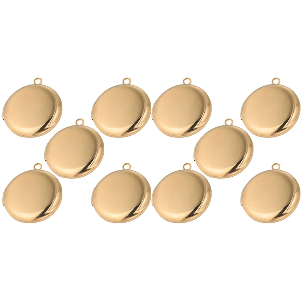 

10 Pcs Photo Stand Box Pendant Accessories Jewelry Pendants Mini Round Gift Necklace Stainless Steel Frame Versatile Miss