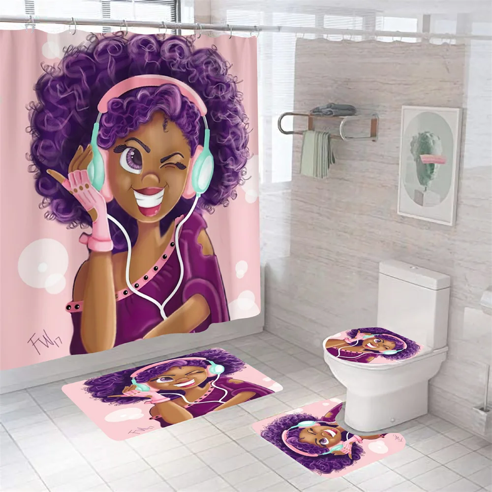 Африканские шторы для душа девочек набор из 4 предметов ванной взрывная прическа