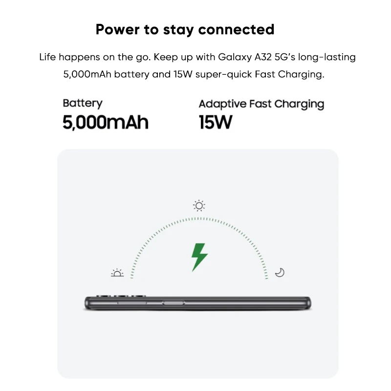 Samsung Galaxy A32 5G Smartphone MediaTek MT6853 Dimensity 720 5000mAh Battery 15W Fast Charging Cellphone 48MP Quad Cams Phone