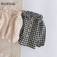 rinikinda spring kids baby girls floral plaid shirt for girls shirt kids baby girl shirt baby girls childrens clothes shirt