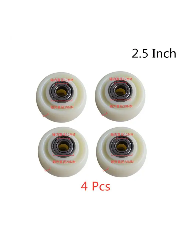 

(4 Packs) 2.5 Inch White Nylon Single Wheel Wear Resistant Cart Double Bearing
