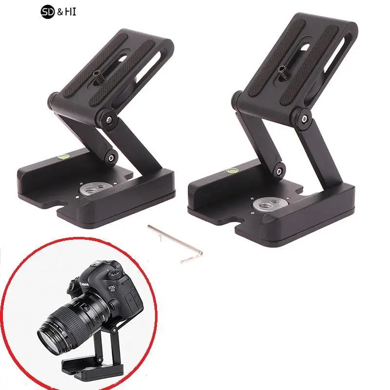 

1Pc Z Flex Tilt Head DSLR Folding Bracket Tripod Camera Stand Holder Quick Release Tripod Plate Level For Phone Camera