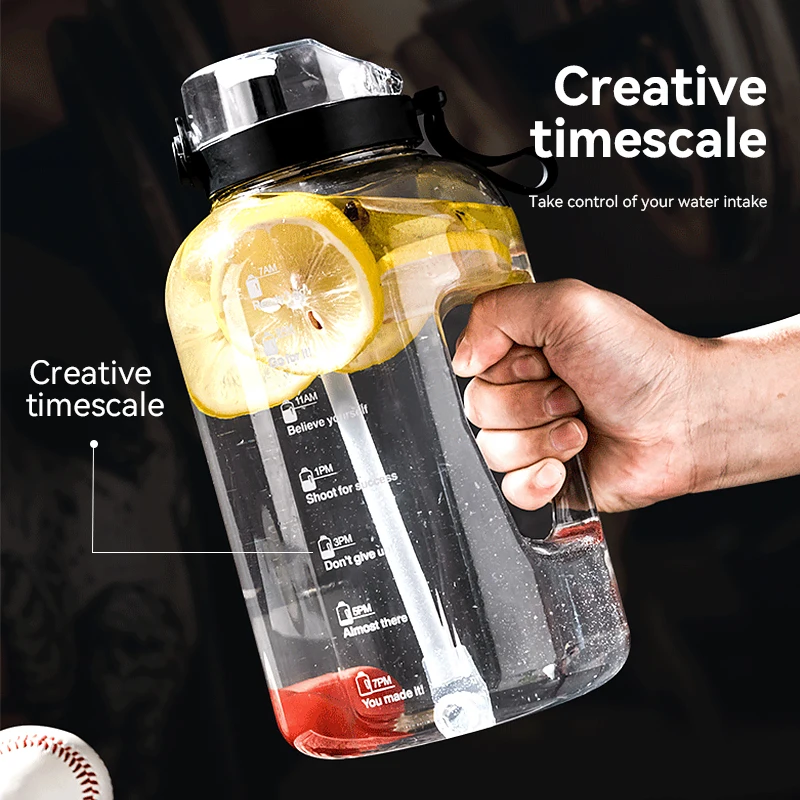 

Bottle 3.78L 2.2L 1.3L 128oz Gallon Water Bottle with Straw Motivational & Time Marker GYM Drinking Jug BPA Free Sports Outdoor