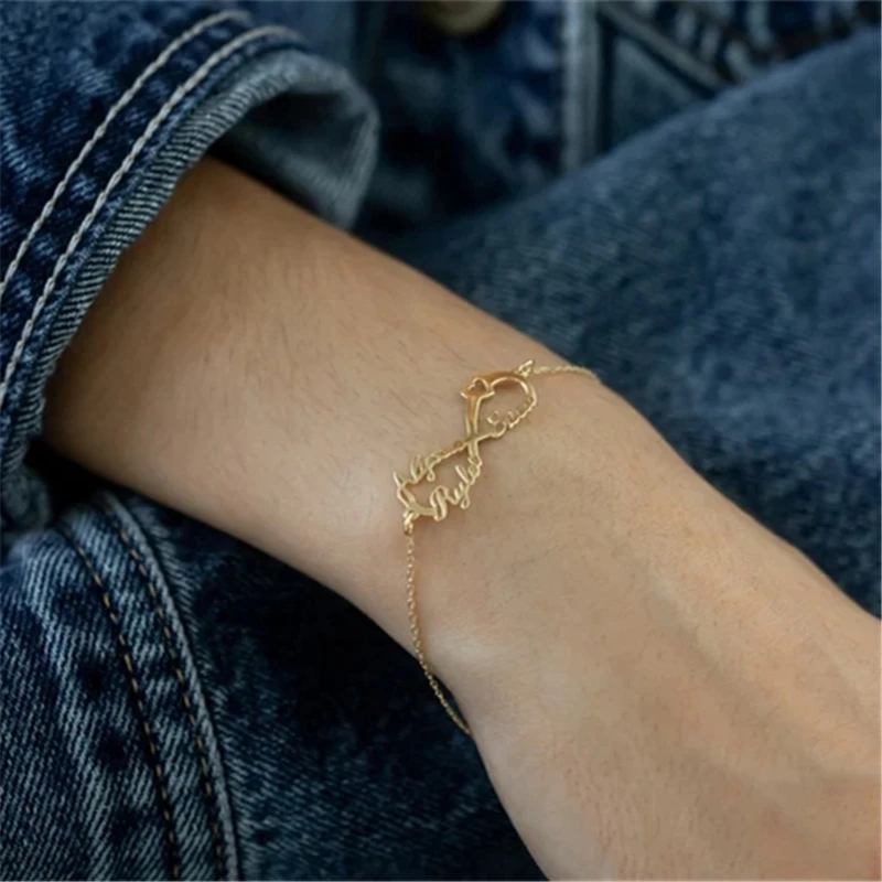 Персонализированные Индивидуальные золотые браслеты из нержавеющей стали с
