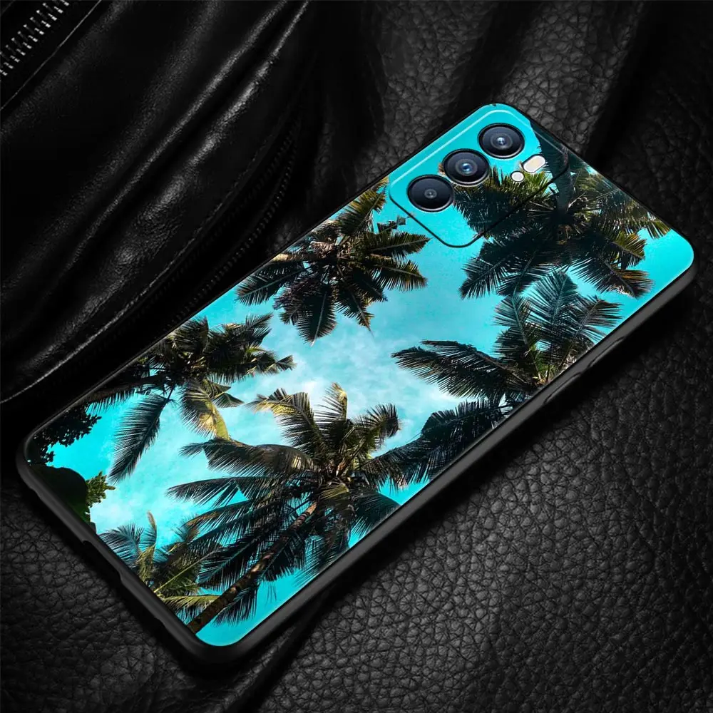 Чехол для телефона Summer Beach Palm Tree Oppo A54 A53 A52 A9 A15 A16 A76 A74 A57 A31 Find X6 Pro X5 Reno8 Reno7 Reno6 5G Cover