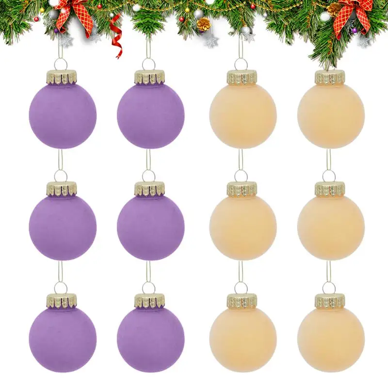 Рождественские елочные украшения Бархатные шары Флокированные Елочные Подвески