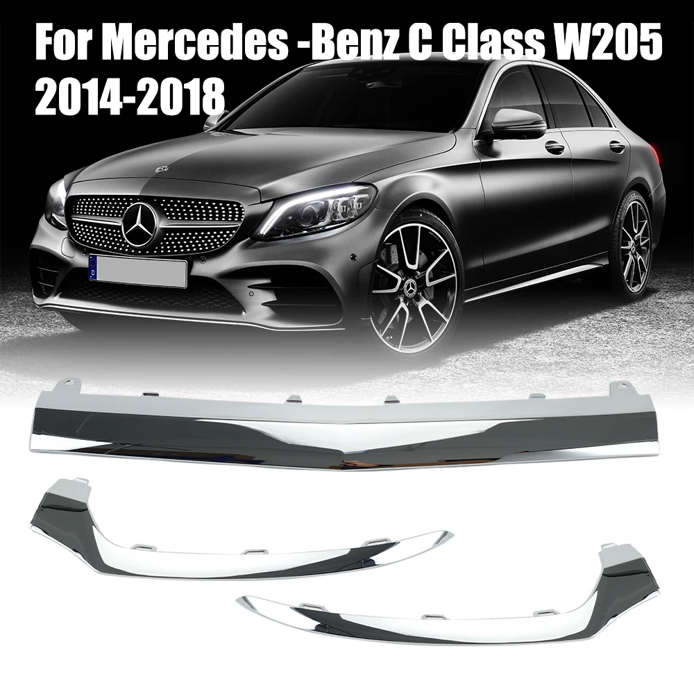 Хромированный передний бампер нижняя отделка молдинговая Крышка для Mercedes -Benz C