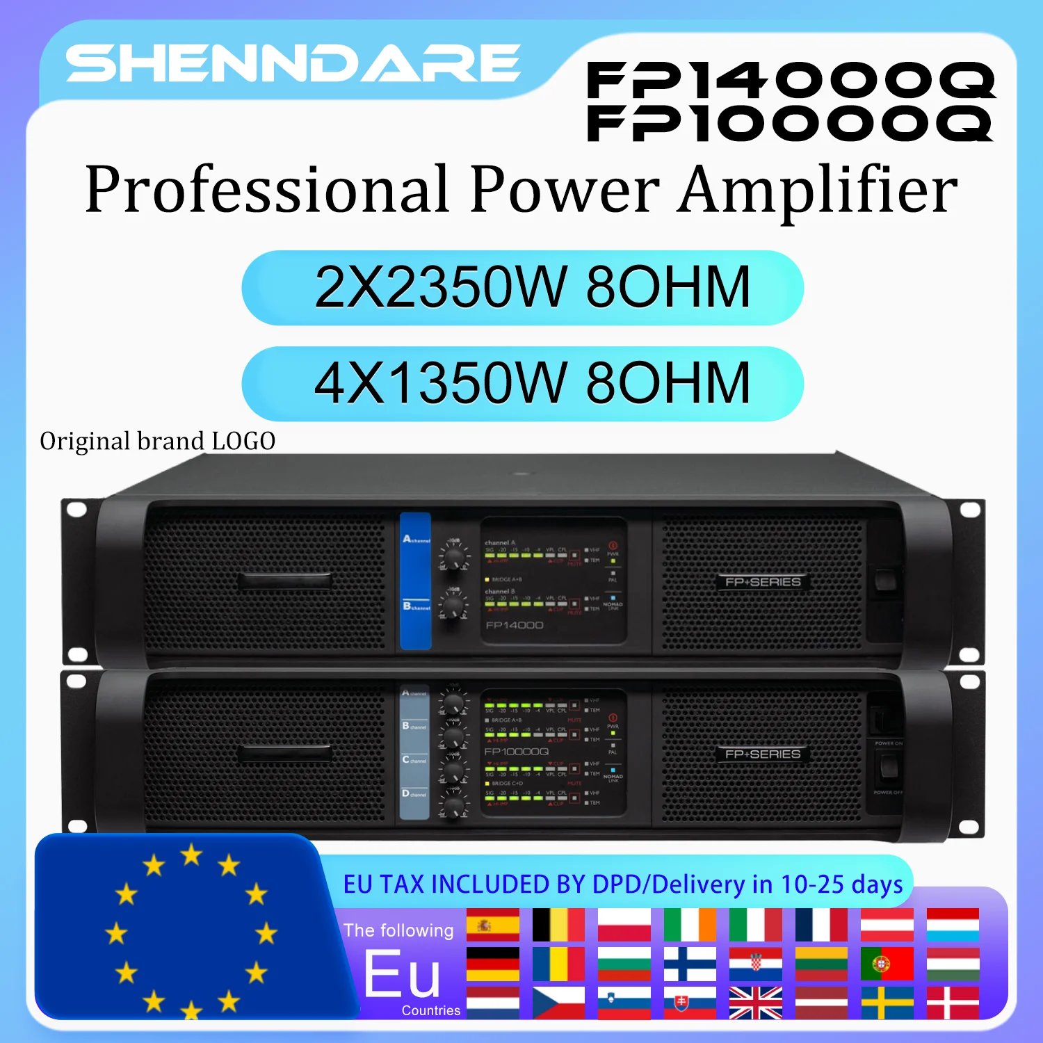 Оригинальный логотип бренда FP10000Q/FP14000Q Профессиональный цифровой усилитель